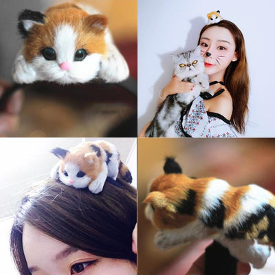 CUTE HANG ON TIGHT KITTY HANDMADE HAIR BAND