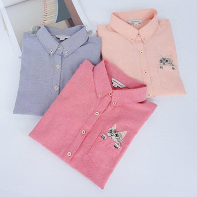 Cute and Stylish Women Blouse Kitten Cats