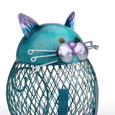 American Blue Cat Shaped Coin Bank