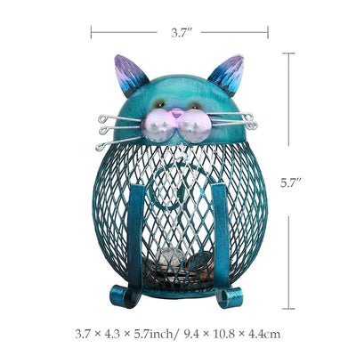 American Blue Cat Shaped Coin Bank