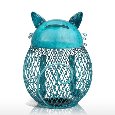 American Blue Cat Shaped Coin Bank