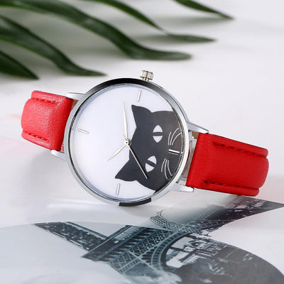 Perfectly Build New Luxury Leather Cat Watch