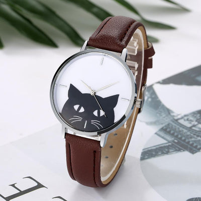 Perfectly Build New Luxury Leather Cat Watch