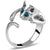 Prefect Miniature Crystal Blue Eyes Cat Ring