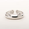 CUTE KITTY HUG SILVER RING