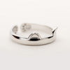 CUTE KITTY HUG SILVER RING