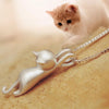 Prefect Miniature Hanging Cat Silver Plated Necklace