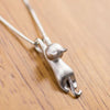 Prefect Miniature Hanging Cat Silver Plated Necklace