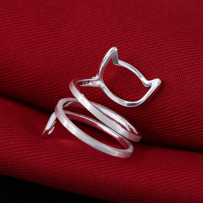 Cat Shaped Wrap Around Ring for Cat Lovers