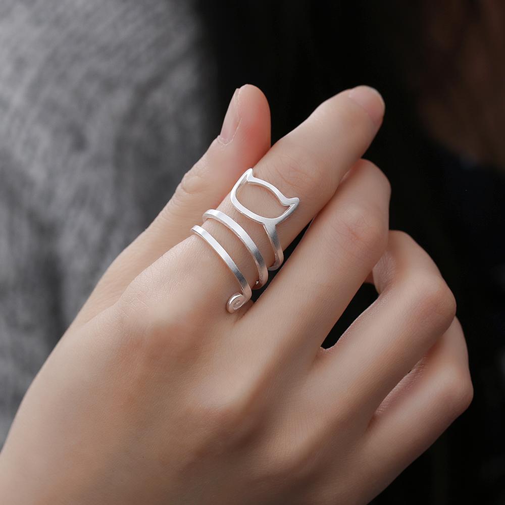 Cat Shaped Wrap Around Ring for Cat Lovers