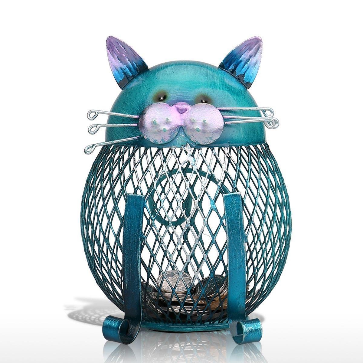 American Blue Cat Shaped Coin Bank