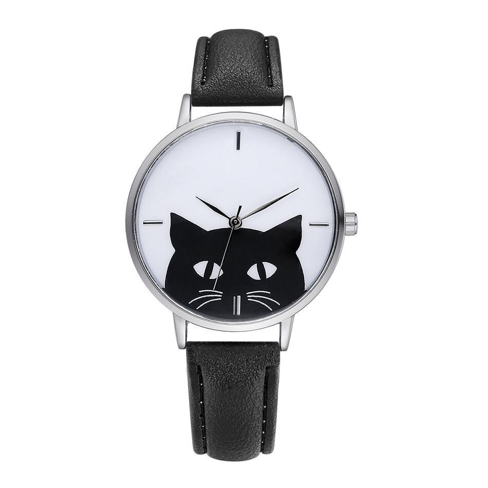 Perfectly Build New Luxury Leather Cat Watch