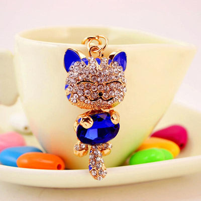 American Cat Crystal Keychain