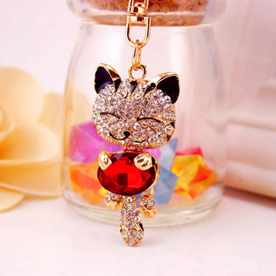 American Cat Crystal Keychain