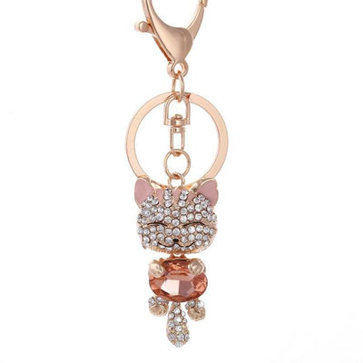 American Cat Crystal Keychain