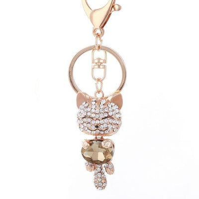 American Cat Crystal Keychain