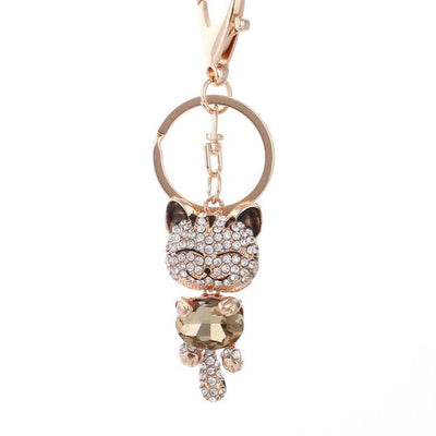 American Cat Crystal Keychain