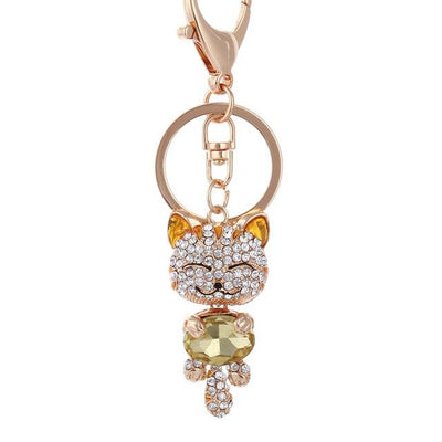 American Cat Crystal Keychain