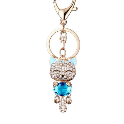 American Cat Crystal Keychain