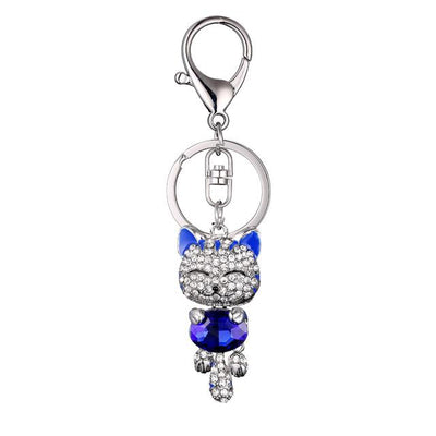 American Cat Crystal Keychain