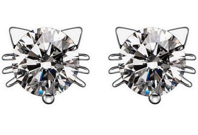 Prefect Quality Diamond Cat Earrings