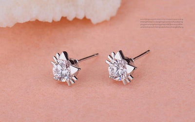 Prefect Quality Diamond Cat Earrings